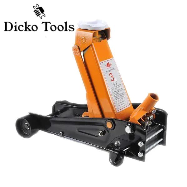 Cric rouleur hydraulique 3 tonnes, bras de levage relevé
