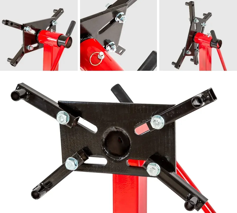 Support moteur rotatif pliable 680 kg, vues de détail de la tête rotative