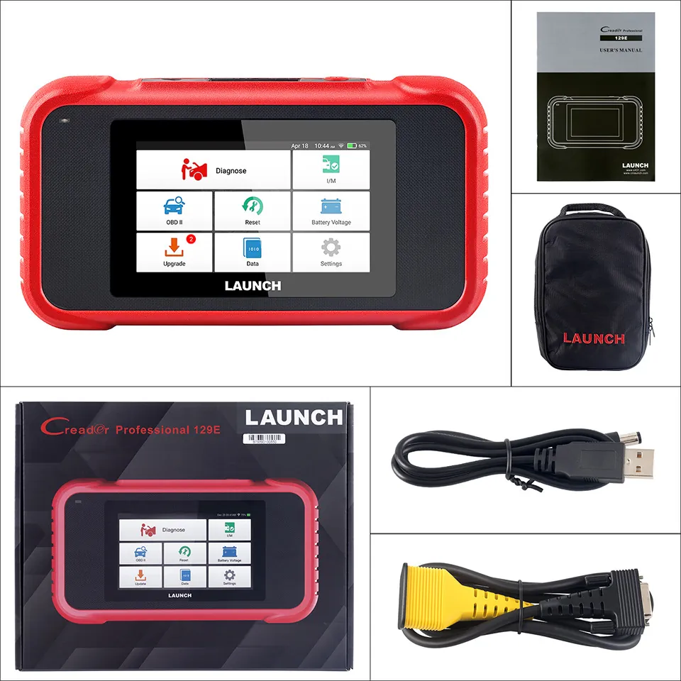 Valise de diagnostic auto multimarque Launch CRP129E, contenu de la boîte